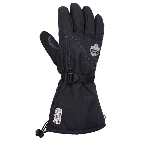 Black Thermal Waterproof Winter Work Gloves, L, PR